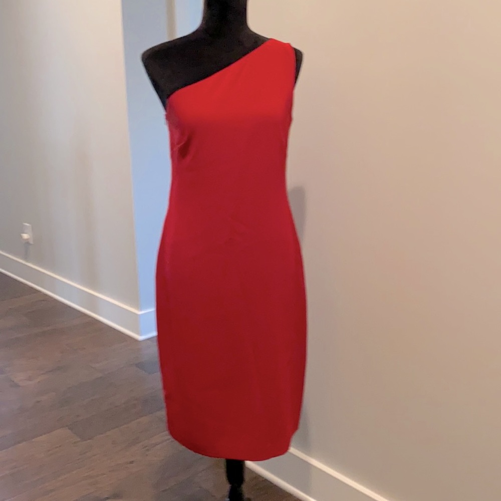 Ralph Lauren One Shoulder Sheath Dress
